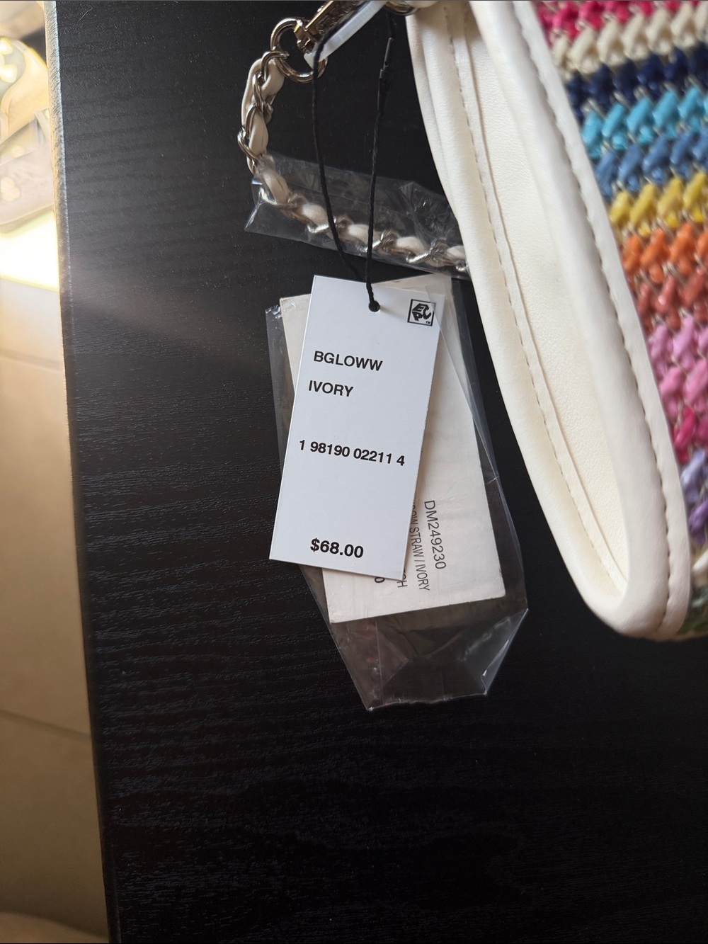 Steve Madden Multicolor Rainbow Woven Crossbody with White Trim - Picture 5 of 5